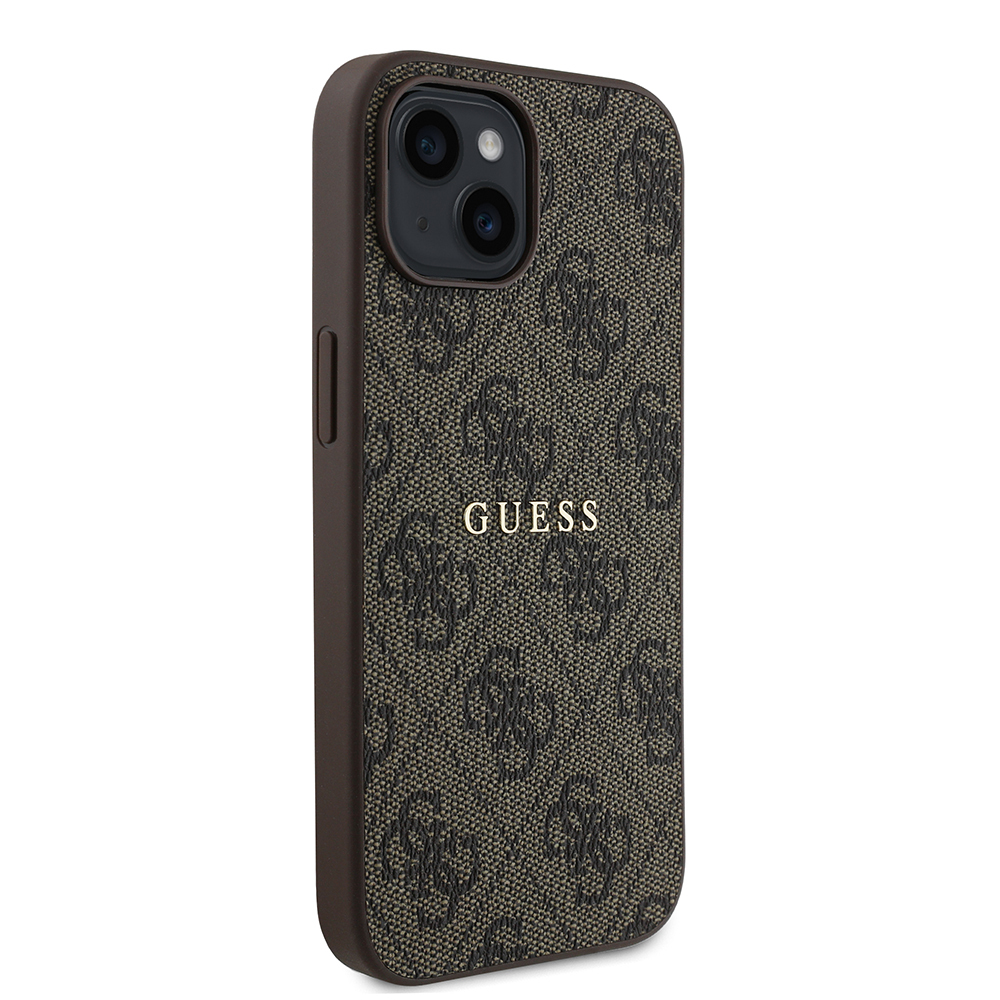 Apple iPhone 14 Case Guess Original Licensed Magsafe Charging Featured 4G Pattern Text Logo Cover - 14