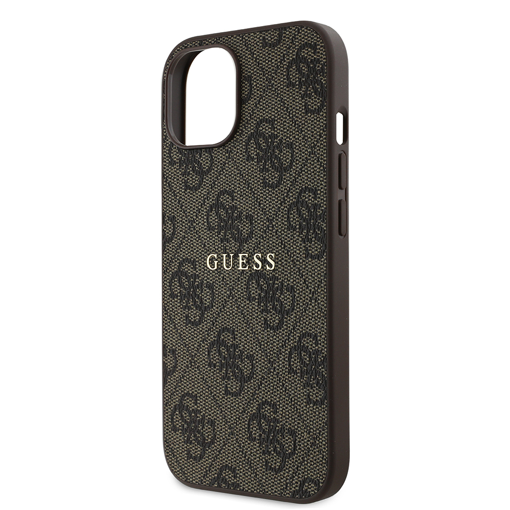 Apple iPhone 14 Case Guess Original Licensed Magsafe Charging Featured 4G Pattern Text Logo Cover - 16