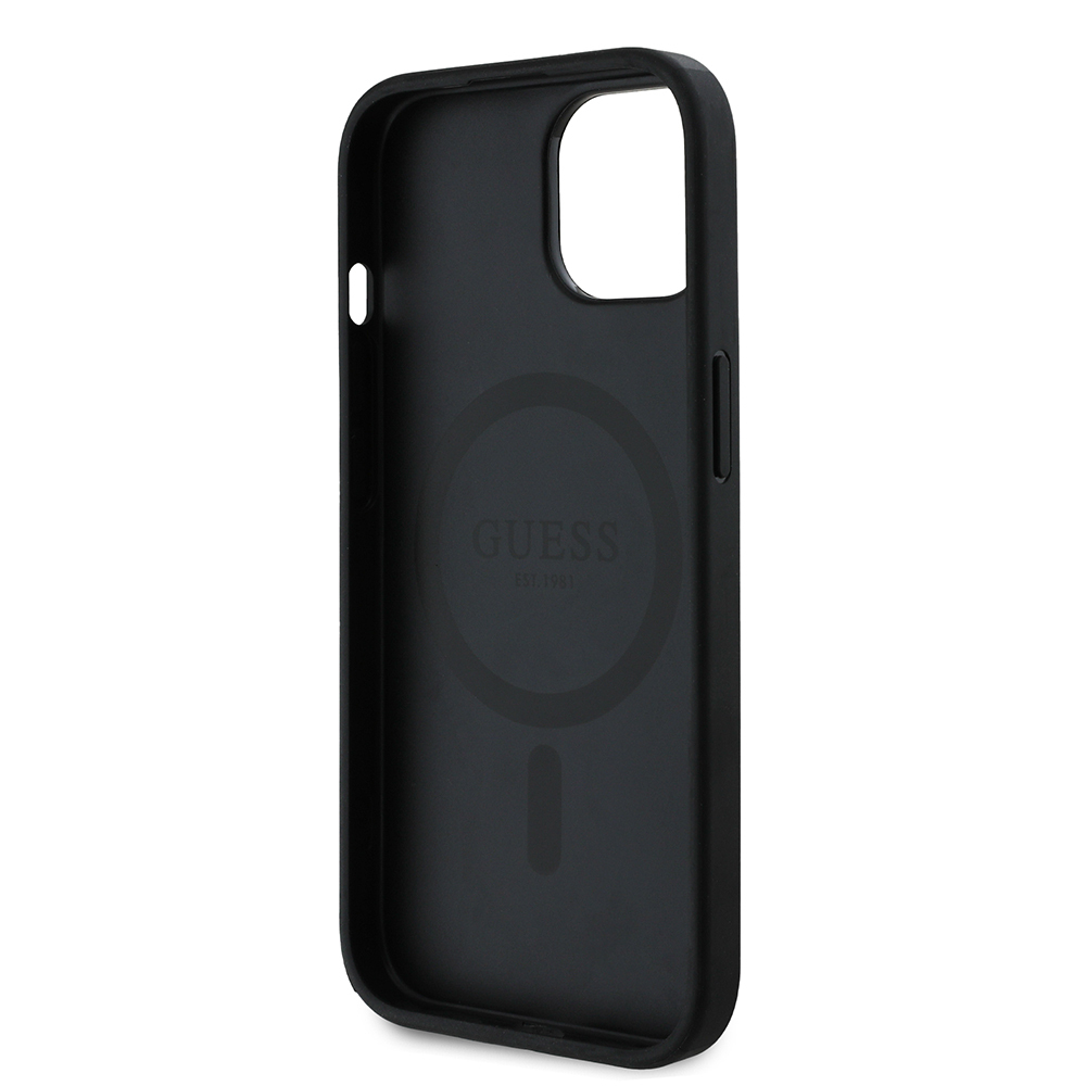 Apple iPhone 14 Case Guess Original Licensed Magsafe Charging Featured 4G Pattern Text Logo Cover - 24