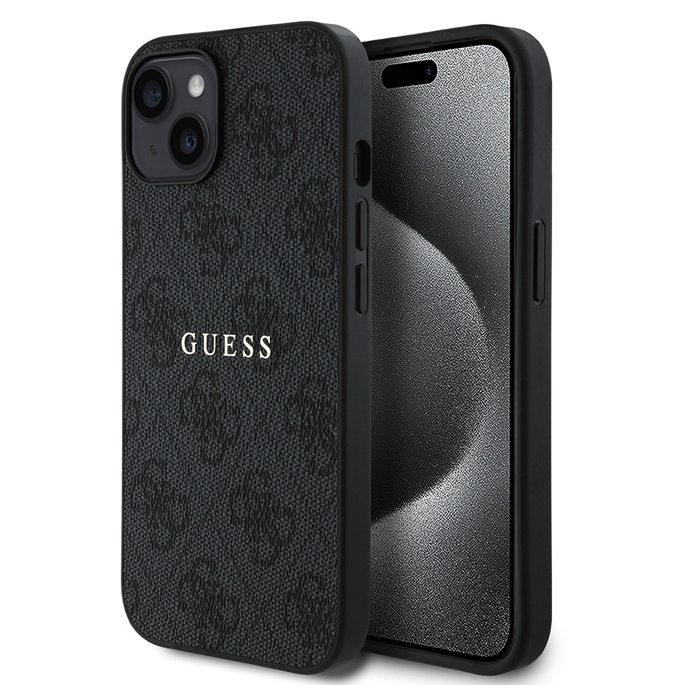 Apple iPhone 14 Case Guess Original Licensed Magsafe Charging Featured 4G Pattern Text Logo Cover - 4