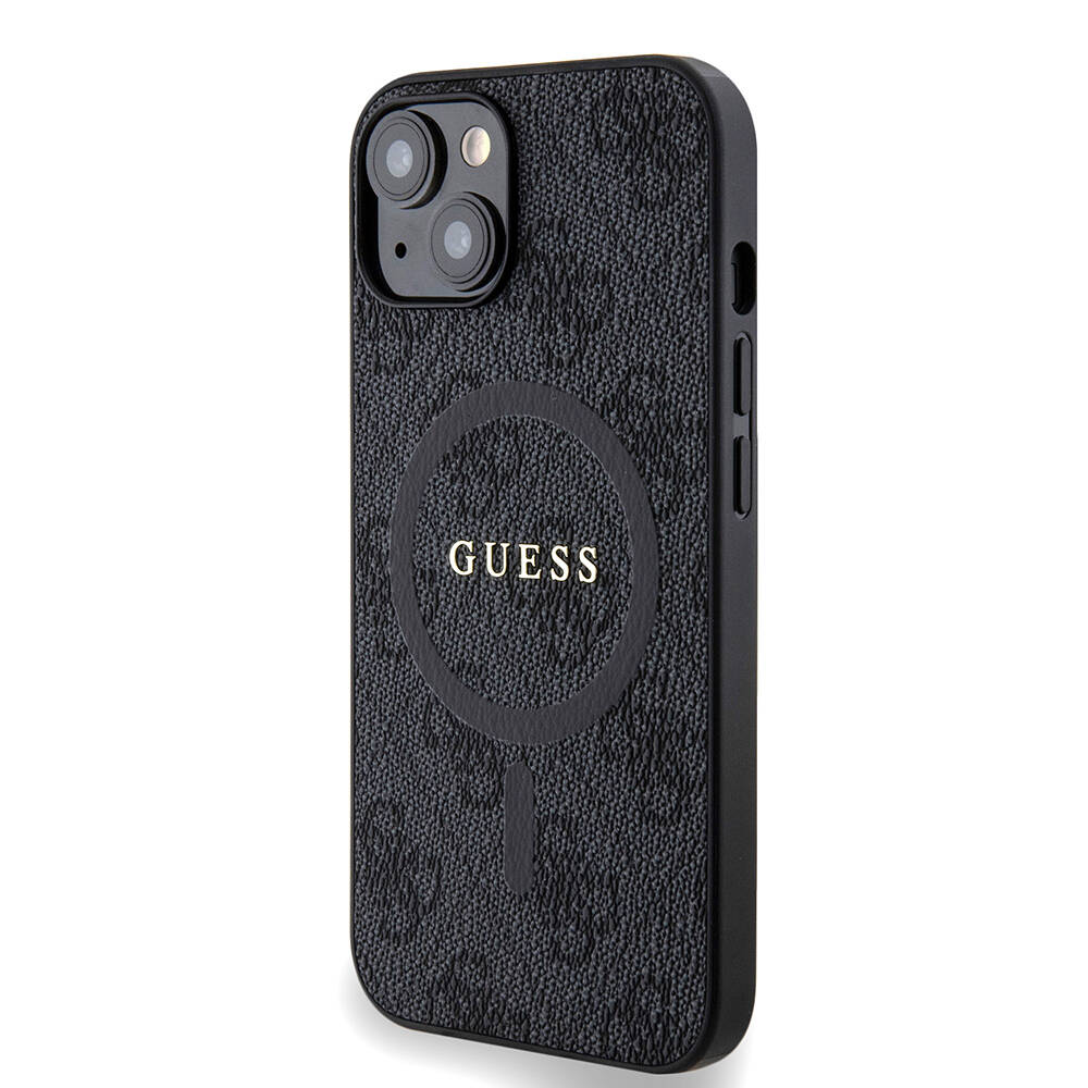 Apple iPhone 14 Case Guess Original Licensed Magsafe Charging Featured PU Ring 4G Patterned Text Logo Cover - 2