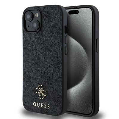 Apple iPhone 14 Case Guess Original Licensed Magsafe Charging Featured Small 4G Classic Cover Black