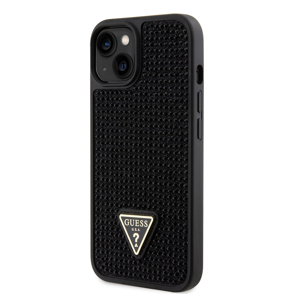 Apple iPhone 14 Case Guess Original Licensed Stone Back Surface Triangle Logo Cover - 27