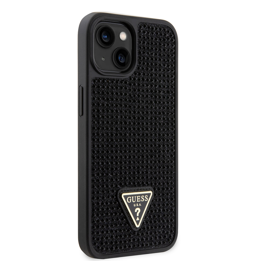 Apple iPhone 14 Case Guess Original Licensed Stone Back Surface Triangle Logo Cover - 29