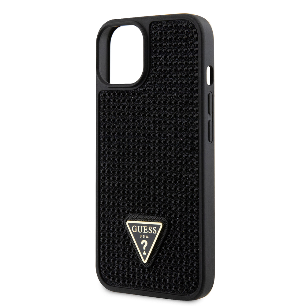 Apple iPhone 14 Case Guess Original Licensed Stone Back Surface Triangle Logo Cover - 31