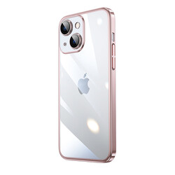 Apple iPhone 14 Case Hard PC Color Framed Zore Riksos Cover Rose Gold