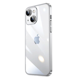 Apple iPhone 14 Case Hard PC Color Framed Zore Riksos Cover Silver
