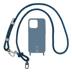 Apple iPhone 14 Case Kajsa Missy And Match Classic Rope Strap Cover Blue