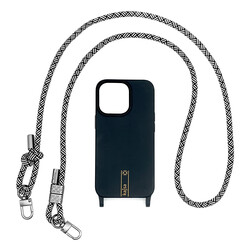 Apple iPhone 14 Case Kajsa Missy And Match Classic Rope Strap Cover Black