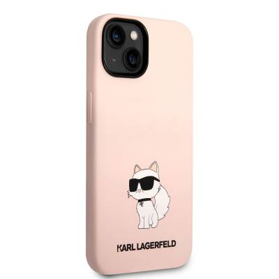 Apple iPhone 14 Case Karl Lagerfeld Silicone Choupette Design Cover Pink