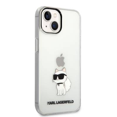 Apple iPhone 14 Case Karl Lagerfeld Transparent Choupette Design Cover Colorless