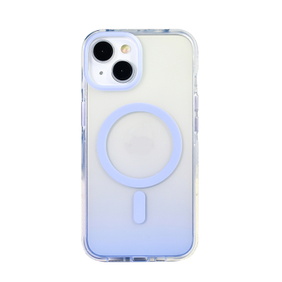 Apple iPhone 14 Case M-safe Charging Feature Transparent Color Transition Zore Toros Cover Lila