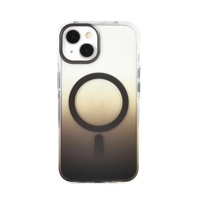 Apple iPhone 14 Case M-safe Charging Feature Transparent Color Transition Zore Toros Cover Grey