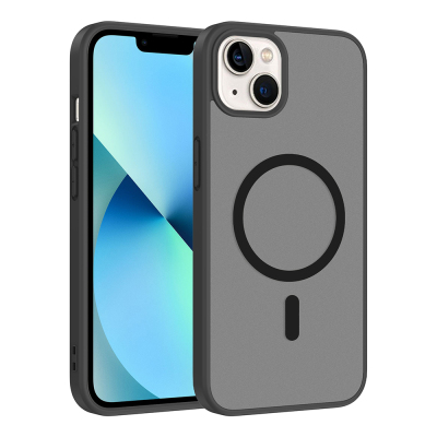 Apple iPhone 14 Case M-safe Charging Feature Zore Ballet Flat Cover Black