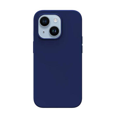 Apple iPhone 14 Case Magsafe Charging Feature Liquid Silicone Recci Mousse Series Cover Blue