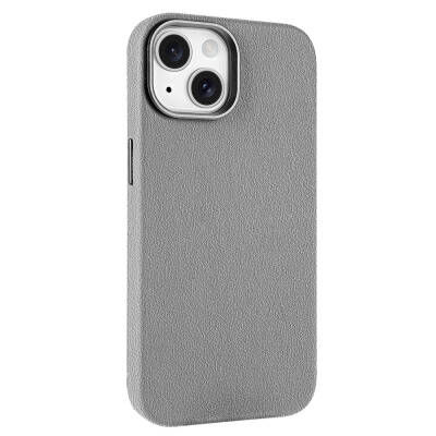 Apple iPhone 14 Case Magsafe Charging Featured PU Leather Zore Adora Cover Dark Grey