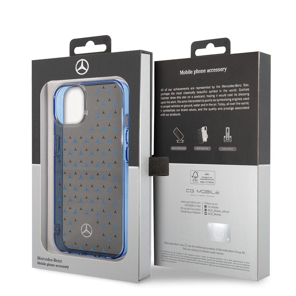 Apple iPhone 14 Case Mercedes Benz Dual Layer Star Pattern Design Cover - 10