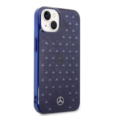 Apple iPhone 14 Case Mercedes Benz Transparent Star Design Cover Blue