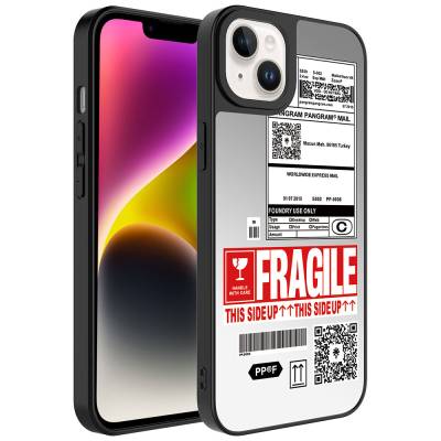 Apple iPhone 14 Case Mirror Patterned Camera Protected Glossy Zore Mirror Cover Fragile