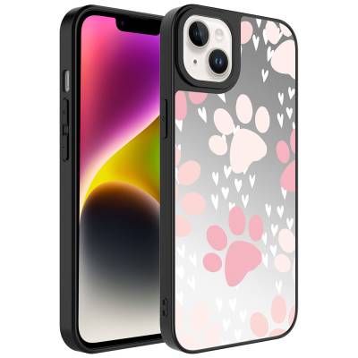 Apple iPhone 14 Case Mirror Patterned Camera Protected Glossy Zore Mirror Cover Pati