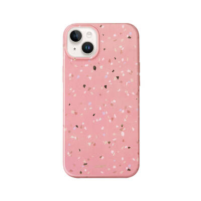 Apple iPhone 14 Case Mosaic Patterned Coehl Terrazzo Cover Pink