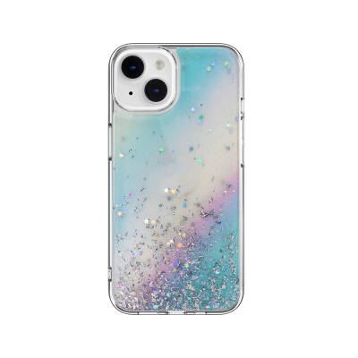 Apple iPhone 14 Case Shining Silvery Transparent Licensed Switcheasy Starfield Cover Colorful