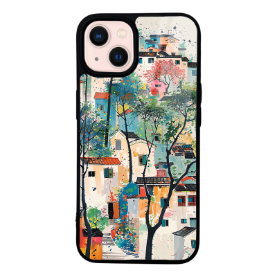 Apple iPhone 14 Case with Camera Protector, Patterned Zore Lusi Cover Evler