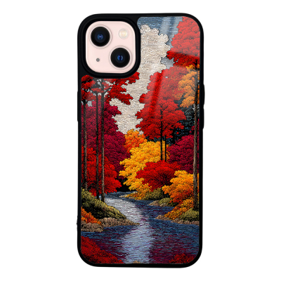 Apple iPhone 14 Case with Camera Protector, Patterned Zore Lusi Cover Ağaçlar