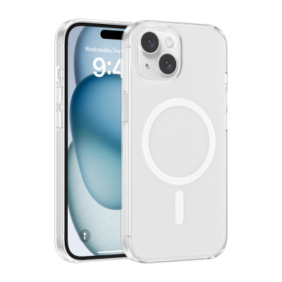 Apple iPhone 14 Case with IC Chip, Zore Wireless Charging, Transparent Original Cover Şeffaf