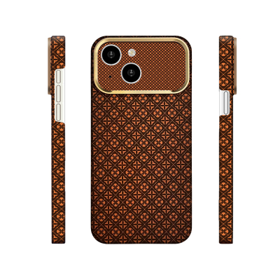 Apple iPhone 14 Case with M-Safe Charging Feature Zore Paris Velix Hard PC Cover Brown