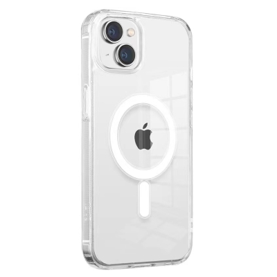 Apple iPhone 14 Case with Magsafe Charging Transparent Hard PC Zore Embos Cover Colorless