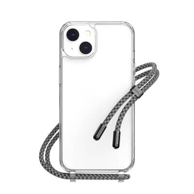 Apple iPhone 14 Case with Neck Strap, Anti-Shock, Transparent, Licensed Switcheasy Play Cover Black