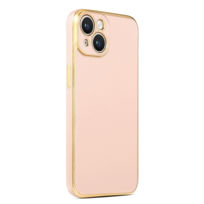 Apple iPhone 14 Case Zore Bark Cover Rose Gold