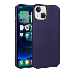 Apple iPhone 14 Case Zore Premier Silicone Cover Navy blue