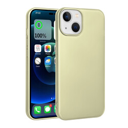 Apple iPhone 14 Case Zore Premier Silicone Cover Gold