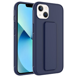 Apple iPhone 14 Case Zore Qstand Cover Navy blue