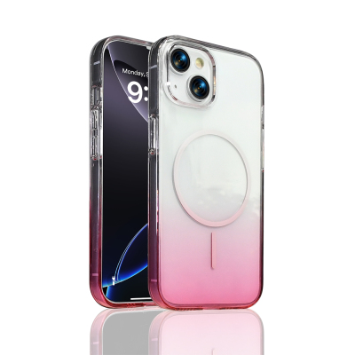 Apple iPhone 14 Case Zore Septic Silicone Cover M-Safe Charging Feature Pink