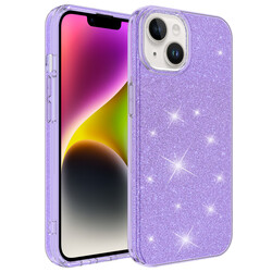 Apple iPhone 14 Case Zore Shining Silicon Purple