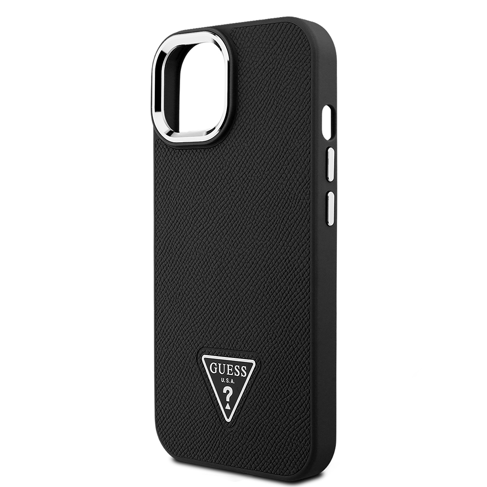 Apple iPhone 14 Kılıf Guess Orjinal Lisanslı M-safe Şarj Özellikli Grained Triangle Kapak - 7