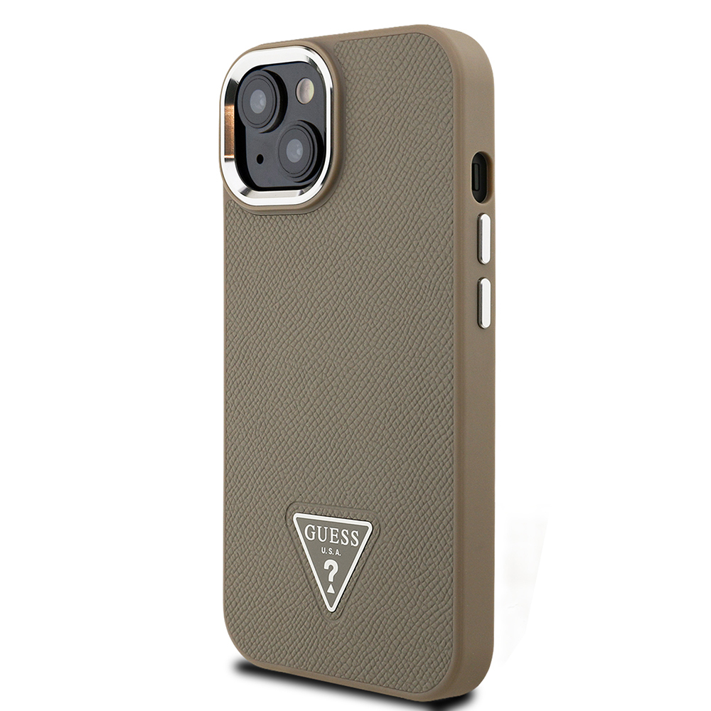 Apple iPhone 14 Kılıf Guess Orjinal Lisanslı M-safe Şarj Özellikli Grained Triangle Kapak - 11