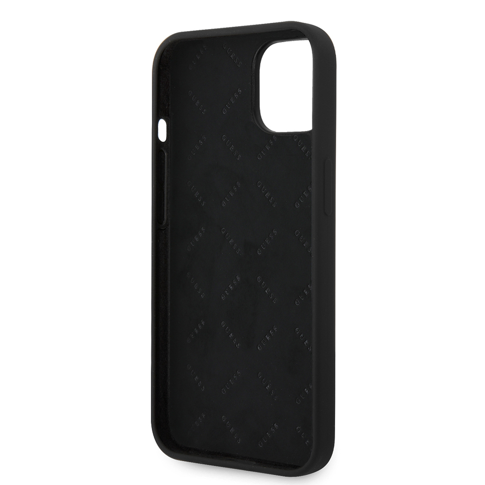 Apple iPhone 14 Kılıf Guess Orjinal Lisanslı Yazı ve Taşlı 4G Logolu Silikon Kapak - 8