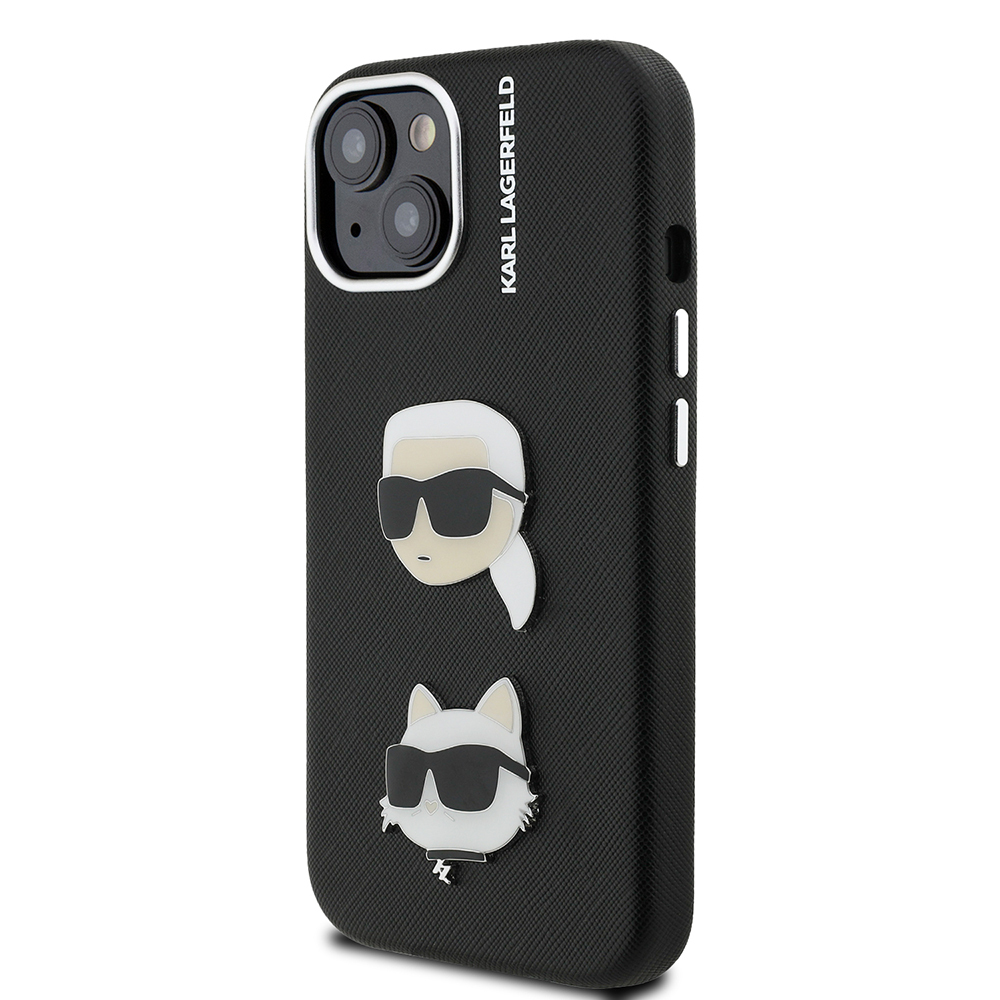 Apple iPhone 14 Kılıf Karl Lagerfeld Orjinal Lisanslı K&C Heads Pin Kapak - 3