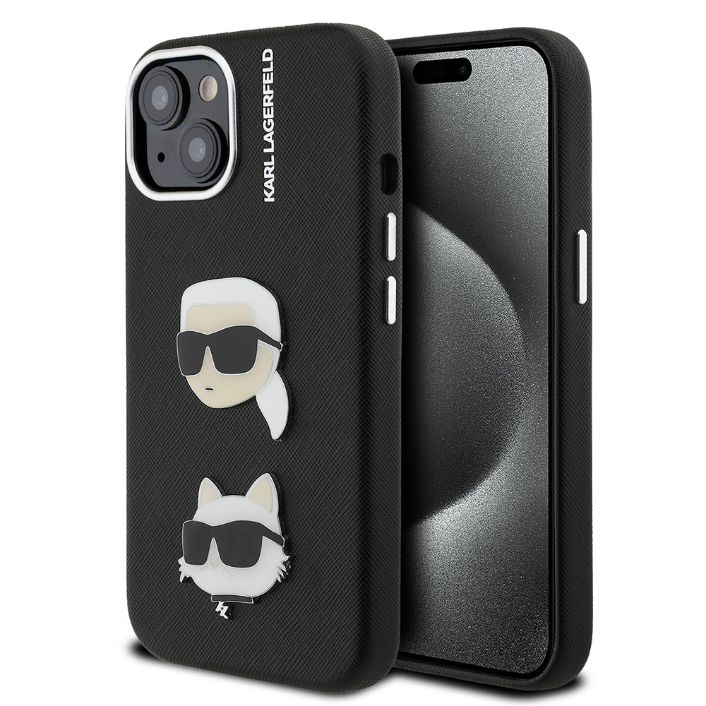 Apple iPhone 14 Kılıf Karl Lagerfeld Orjinal Lisanslı K&C Heads Pin Kapak - 2