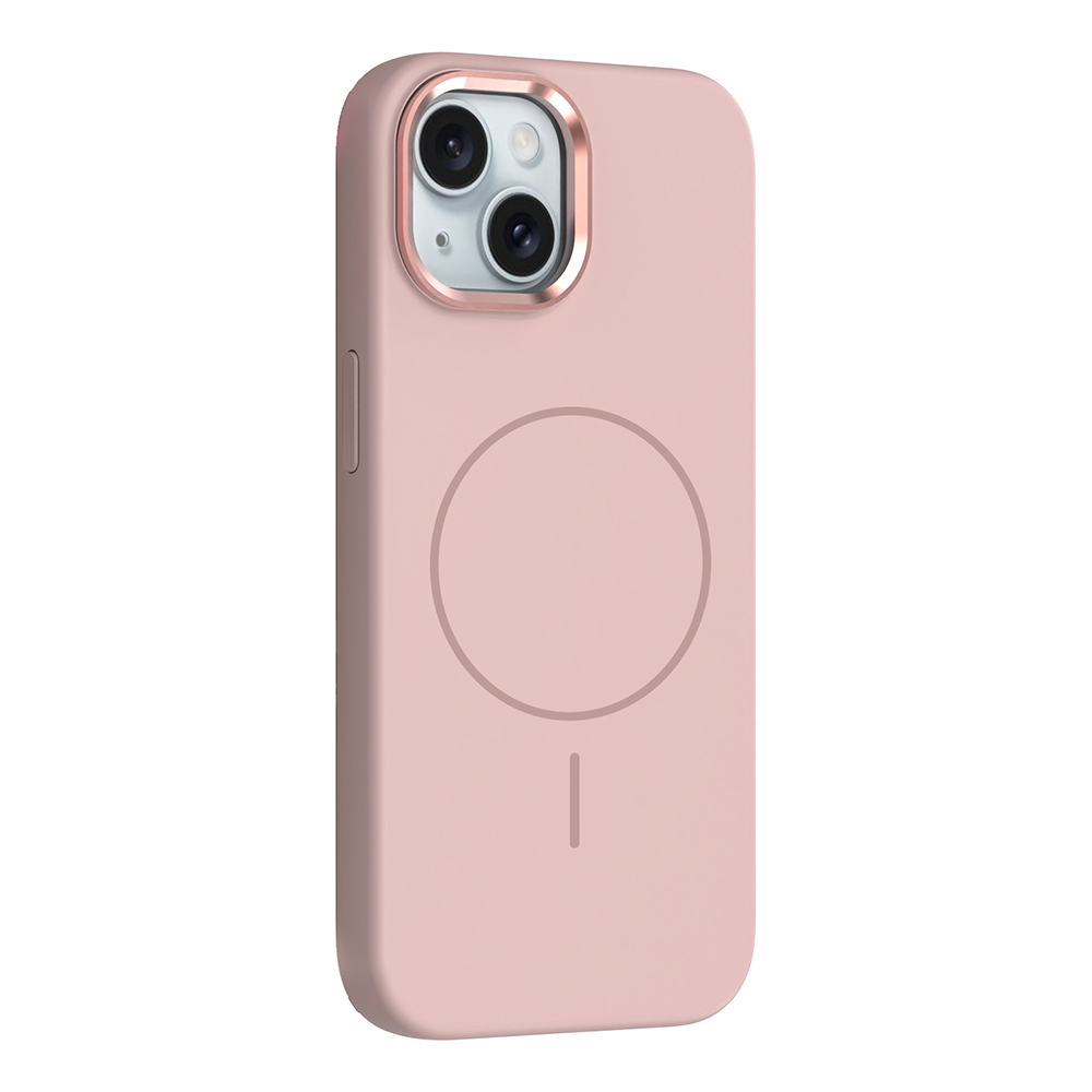 Apple iPhone 14 Kılıf M-Safe Şarj Özellikli Metal Kamera Çerçeveli Zore Edi Silikon Kapak - 3