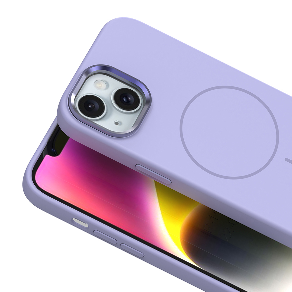 Apple iPhone 14 Kılıf M-Safe Şarj Özellikli Metal Kamera Çerçeveli Zore Edi Silikon Kapak - 16
