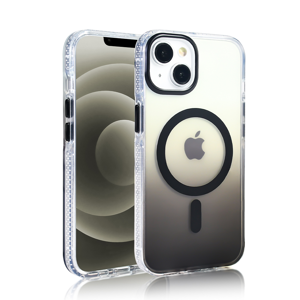 Apple iPhone 14 Kılıf M-safe Şarj Özellikli Transparan Renk Geçişli Zore Toros Kapak - 12