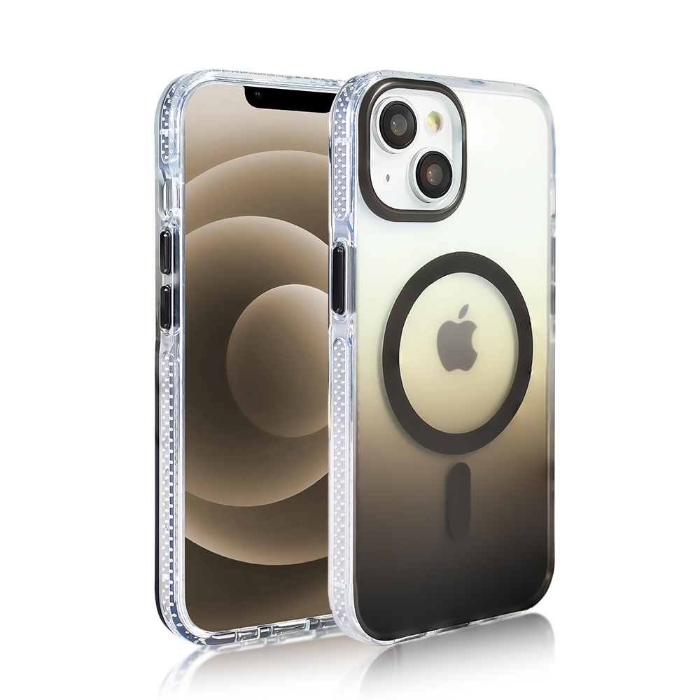 Apple iPhone 14 Kılıf M-safe Şarj Özellikli Transparan Renk Geçişli Zore Toros Kapak - 14