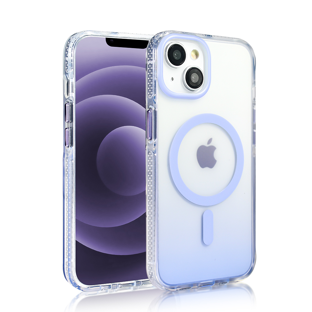 Apple iPhone 14 Kılıf M-safe Şarj Özellikli Transparan Renk Geçişli Zore Toros Kapak - 22