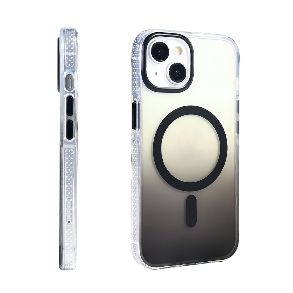 Apple iPhone 14 Kılıf M-safe Şarj Özellikli Transparan Renk Geçişli Zore Toros Kapak - 13