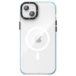 Apple iPhone 14 Kılıf Magsafe Şarj Özellikli YoungKit Exquisite Serisi Kapak Mavi